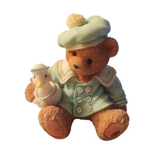 Cherished Teddies Figurine Sailor Duck Nautical Blue Thankful Cole with Goose